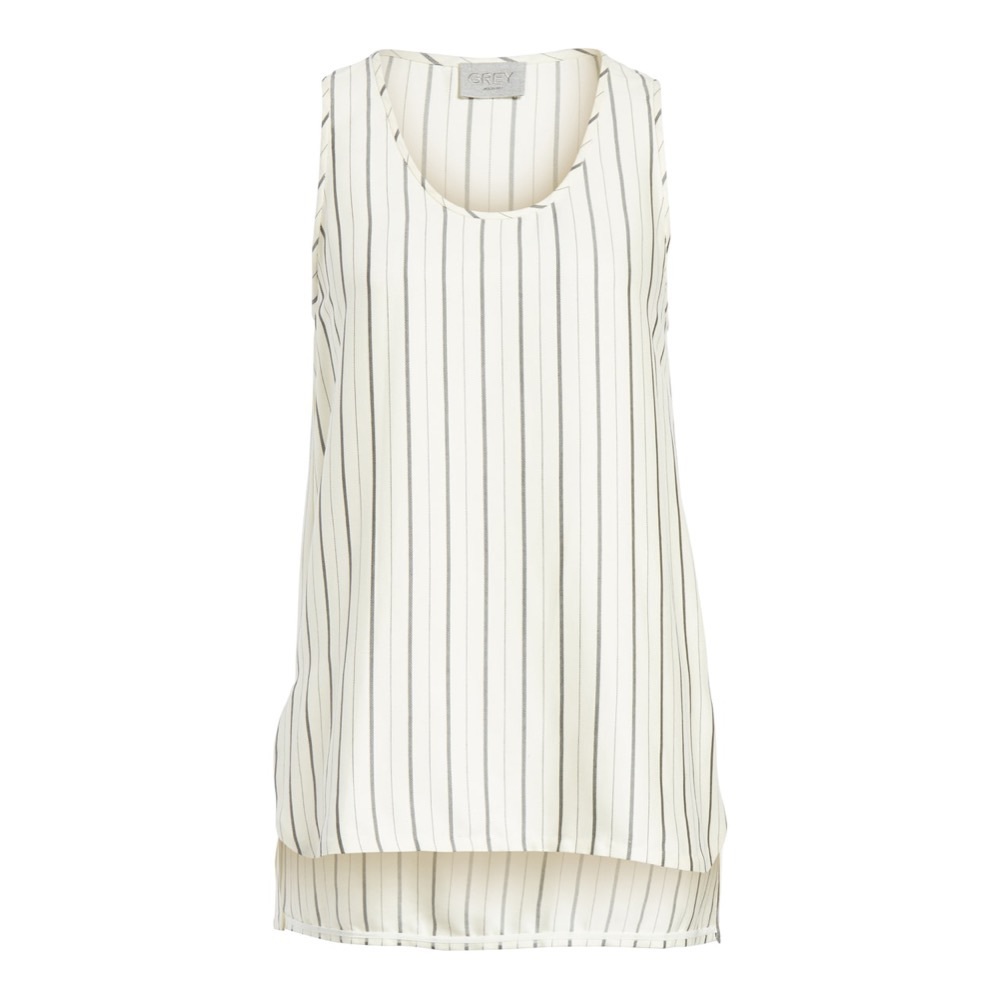 Grey Jason Wu Striped Milk & Black Tank Blouse